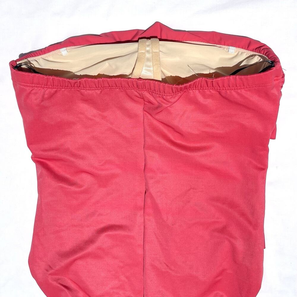 Miraclesuit Bandeau Tiered One Piece Strapless Swimsuit Womens Pink 12 Slimming - Picture 4 of 5